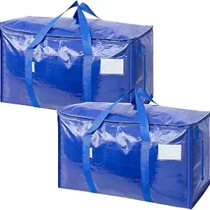 TICONN Extra Large Moving Bags 2-Pack with Zippers & Handles – Heavy-Duty Storage Totes for Space-Saving Moving