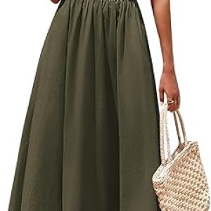 PRETTYGARDEN Women’s Sleeveless Maxi Dress: Summer Casual Scoop Neck A-Line Swing Dress with Pockets