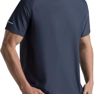 Men’s UPF 50+ Quick Dry Ice Silk Running Shirts – Short Sleeve Cooling Athletic Gym T-Shirts for Outdoor Workouts