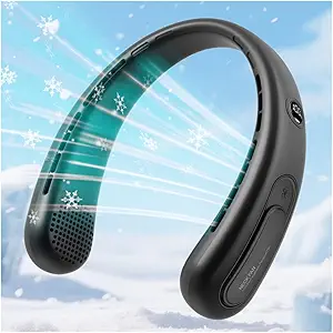 Rechargeable Portable Neck Fan - Hands-Free Bladeless Design, 360° Airflow, 4000 mAh Battery for Indoor and Outdoor Use, Perfect Birthday Gift for Men and Women - Black 2 Rechargeable Portable Neck Fan - Hands-Free Bladeless Design, 360° Airflow, 4000 mAh Battery for Indoor and Outdoor Use, Perfect Birthday Gift for Men and Women - Black