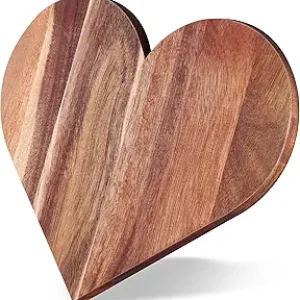 Heart-Shaped Acacia Wood Cutting Board for Valentine Gifts – Perfect for Serving Bread, Cheese, Meat, and Vegetables by Patelai (Classic Style)