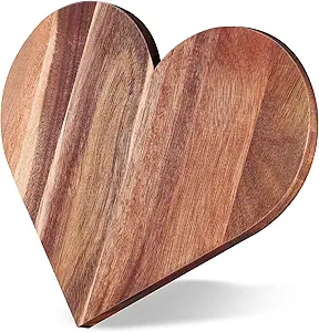 Heart-Shaped Acacia Wood Cutting Board for Valentine Gifts - Perfect for Serving Bread, Cheese, Meat, and Vegetables by Patelai (Classic Style) 2 Heart-Shaped Acacia Wood Cutting Board for Valentine Gifts - Perfect for Serving Bread, Cheese, Meat, and Vegetables by Patelai (Classic Style)