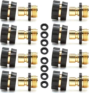 16-Piece Garden Hose Quick Connect Fittings Set - 8 Male and Female Quick Connectors by PLG