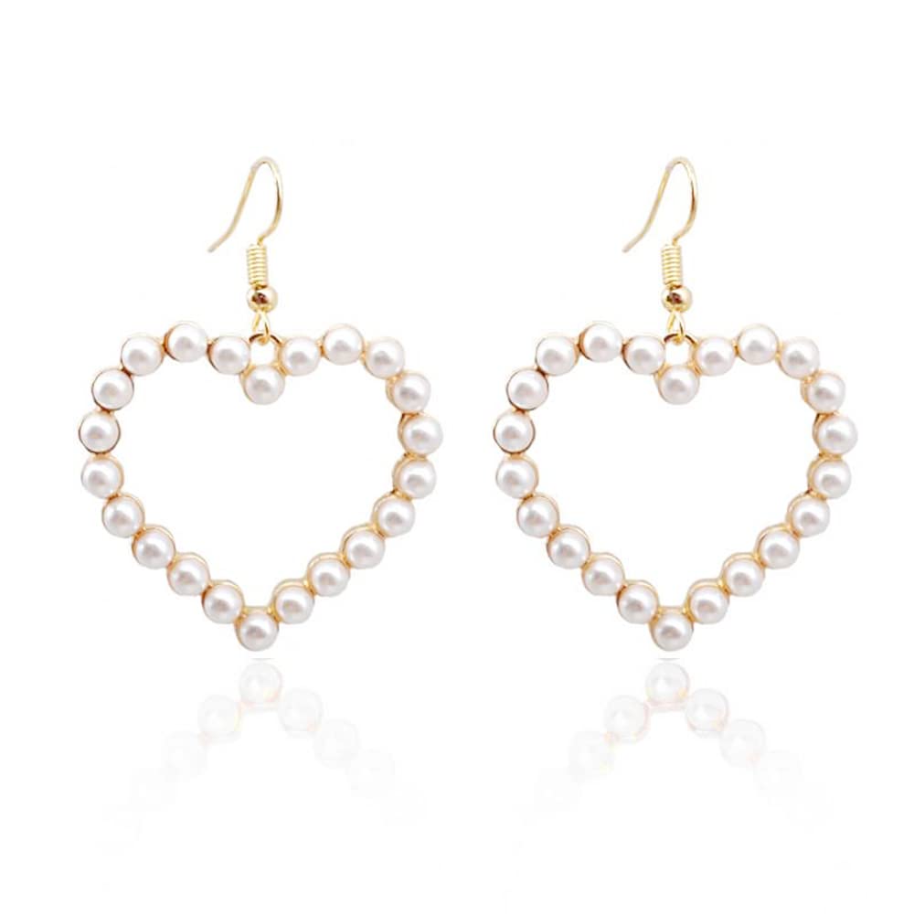 Elegant 14k Gold and Silver Plated Pearl Drop Dangle Earrings for Women - Long Chain Tassel Bridal Wedding Statement Jewelry
