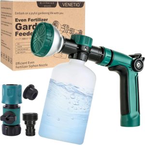 VENETIO 8-Dial Lawn & Garden Feeder Pro: Precision Fertilizer Sprayer with Quick Connect & 16oz Bottle for Uniform Plant Care