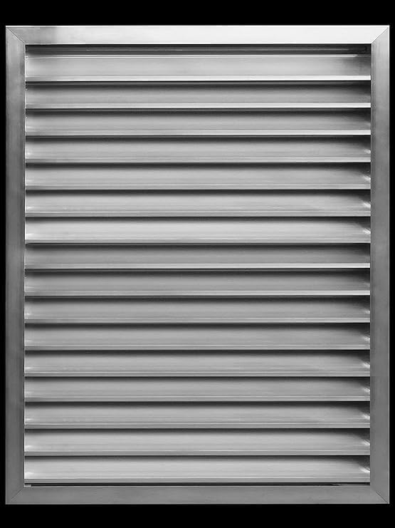 Weather-Resistant Aluminum Gable Louver Vent for Walls & Crawlspace - 24"x34" HVAC Air Grille with Screen Mesh