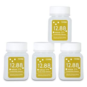 12.88 mS/cm Conductivity Calibration Solution | Salinity Tester Calibration Fluid for EC & TDS Meters | 7-in-1 Tester Standard | 4 x 50mL Bottles