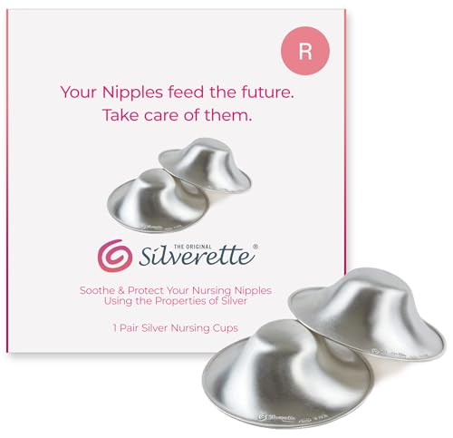 Silverettes: The Original 925 Silver Nursing Cups - Essential Nipple Covers for Breastfeeding Newborns, Lightweight and Regular Size Nipple Shields