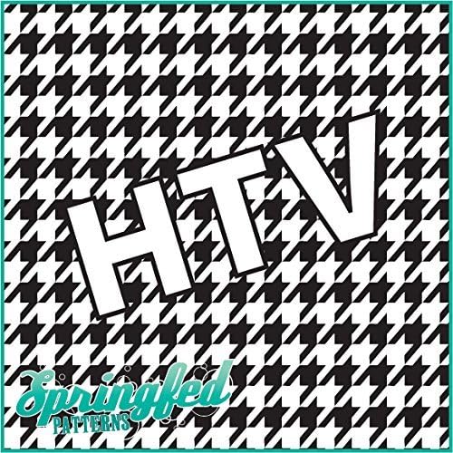 Houndstooth Pattern Heat Transfer Vinyl: Premium Black & White HTV for Shirts - 12"x14" Size 2 Houndstooth Pattern Heat Transfer Vinyl: Premium Black & White HTV for Shirts - 12"x14" Size