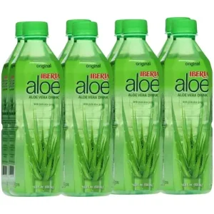 Alohe Drink: Iberia Aloe Vera Juice with Pure Aloe Pulp, Original Flavor, 16.9 Fl Oz (Pack of 8)