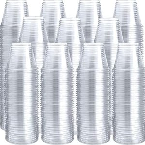 Plastic Wine Glasses – Durable 9oz Clear Disposable Cups by Prestee, 200-Pack for Parties, Weddings, and Catering – Ideal for Cocktails and Beverages.