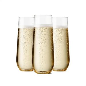 Champagne Glasses: TOSSWARE POP 9oz Unbreakable Flute – Premium Recyclable Plastic, 12 Count Pack
