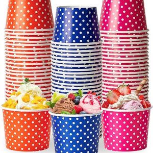Ice Cream Cups: LITOPAK 150 Pack 8 oz Disposable Dessert Bowls for Hot or Cold Foods, Perfect for Soups and Sundaes