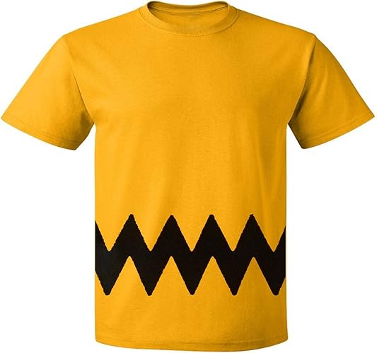Custom Kingdom Mens Peanuts Charlie Brown Double-Sided Zig Zag Costume T-Shirt 2 Custom Kingdom Mens Peanuts Charlie Brown Double-Sided Zig Zag Costume T-Shirt