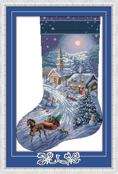Needlepoint Stockings: Howie's 14CT Pre-Printed Cross Stitch Kits - Complete Range of Stamped Starter Kits (Christmas Stocking 1, 14.6 x 21.7 Inches) 2 Needlepoint Stockings: Howie's 14CT Pre-Printed Cross Stitch Kits - Complete Range of Stamped Starter Kits (Christmas Stocking 1, 14.6 x 21.7 Inches)