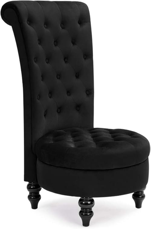 Throne Chair by AVAWING: Royal Accent Chair with Button-Tufted Design, High Back, and Spacious Seat for Living Room Use in Mysterious Black 2 Throne Chair by AVAWING: Royal Accent Chair with Button-Tufted Design, High Back, and Spacious Seat for Living Room Use in Mysterious Black