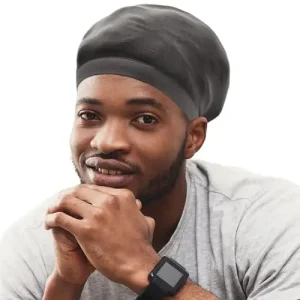 Stocking Cap for Men: Titan Dreadlock Black Silk Durag with Long Tail and Doo Rag Headband for Hip Hop Style