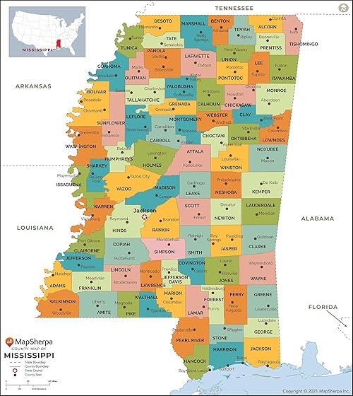 Mississippi County Map: Laminated Standard Size 36" x 40.5" for Easy Reference 2 Mississippi County Map: Laminated Standard Size 36" x 40.5" for Easy Reference