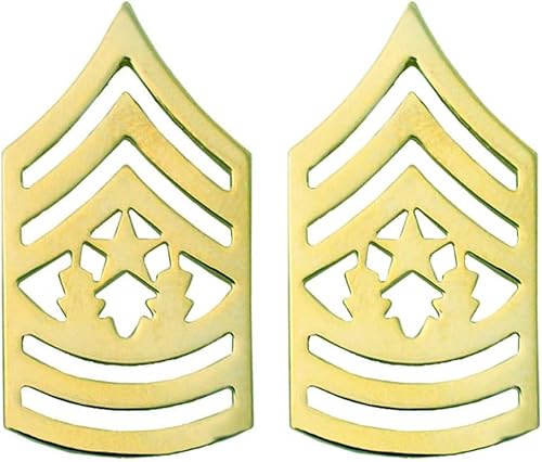 CSM Gold Rank Pins: Army Command Sergeant Major Pin-On Set - Pair 2 CSM Gold Rank Pins: Army Command Sergeant Major Pin-On Set - Pair