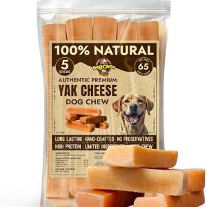 Duck Cheese Tibetan Dog Chew Yak Cheese Sticks – Natural Handmade Treats for Large Dogs, Long-Lasting and Easy to Digest, No Additives or Grains, Ideal for Aggressive Chewers, 5 Chews