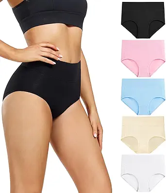 Panties Culotte by Wirarpa - Women's High Waisted Cotton Underwear, Soft Full Coverage Briefs, 5 Pack (Regular & Plus Size) 2 Panties Culotte by Wirarpa - Women's High Waisted Cotton Underwear, Soft Full Coverage Briefs, 5 Pack (Regular & Plus Size)