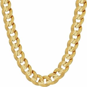 Cadenas de Oro para Hombre: LIFETIME JEWELRY Cuban Link Chain Necklace 24k Gold Plated for Men and Women (6mm & 9.5mm)