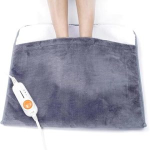 Electric Foot Warmers by Gintao: Heated Pad for Men and Women with Fast Heating, Auto Shut Off, and 3 Temperature Settings, 22×20 inches, Gray