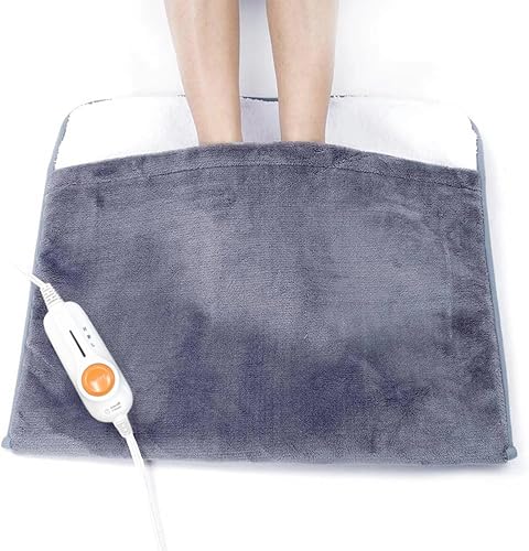 Electric Foot Warmers by Gintao: Heated Pad for Men and Women with Fast Heating, Auto Shut Off, and 3 Temperature Settings, 22×20 inches, Gray 2 Electric Foot Warmers by Gintao: Heated Pad for Men and Women with Fast Heating, Auto Shut Off, and 3 Temperature Settings, 22×20 inches, Gray