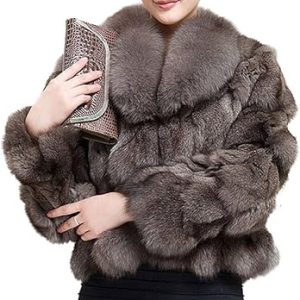 Chinchilla Coat: Women’s Genuine Fox Fur Jacket – Thick and Warm Winter Outerwear
