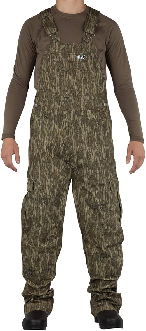 Camo Overalls: Mossy Oak Cotton Mill 2.0 Uninsulated Hunting Bibs for Men