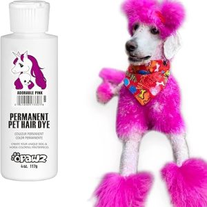 Dog Hair Colour Dye: OPAWZ Permanent Pet Hair Dye for Safe Use in Grooming Salons – Lasts Over 20 Washes in Adorable Pink for Dogs and Horses