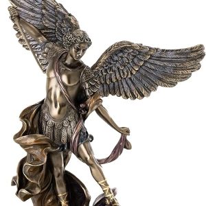 Archangel Michael Statue: Top Collection of St. Michael Defeating Lucifer in Premium Cold-Cast Bronze – 14.5-Inch Collectible Angel Figurine