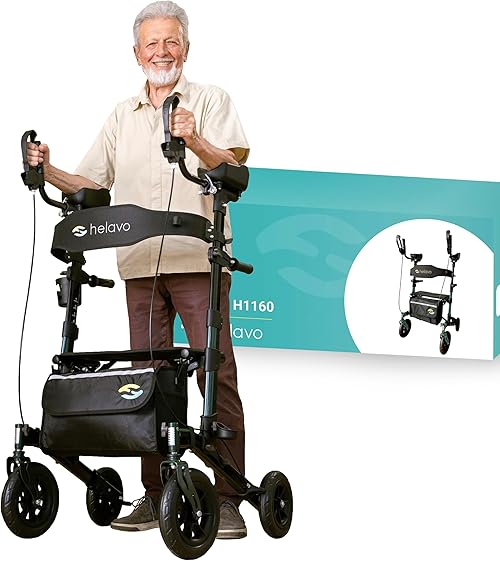 Upright Walker: Helavo All Terrain Stand Up Walker with Flat-Free Solid Rubber Tires for Seniors 2 Upright Walker: Helavo All Terrain Stand Up Walker with Flat-Free Solid Rubber Tires for Seniors