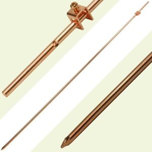 Ground Rod 4ft by Skywalker with Attached Wire Clamp | Copper Grounding Rod for Protecting Electric Fences, Antennas, Generators, and Satellite Dishes