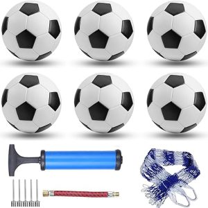 Size 4 Soccer Ball Pack: 6 Classic Soccer Balls with Pump and Net Bag for Kids and Adults, Ideal for Training and Competition
