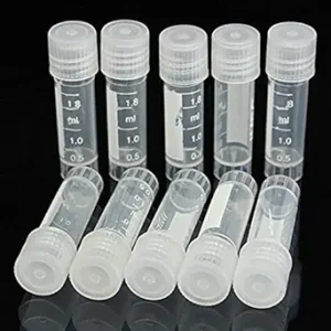 Cup 2 ml: CynKen 20pcs Graduated Plastic Cryovial Tubes – Self-Standing Cryogenic Vials with Caps