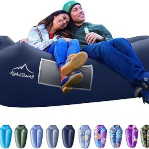 Inflatable Chair: AlphaBeing Air Sofa Hammock Lounger – Perfect Beach and Camping Couch with Compression Sacks for Outdoor Fun