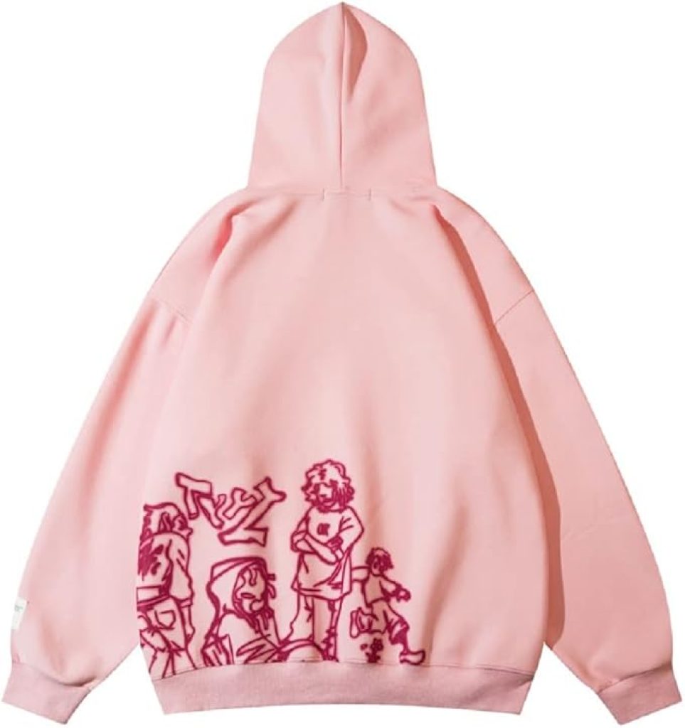 Tapestry Hoodie: COOLMONAR Men's Cartoon Graphic Pullover - Streetwear Hooded Sweatshirt for Hip Hop Fashion Y2K, Unisex Style