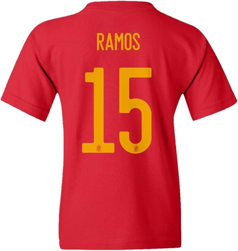 Sergio Ramos Jersey Style Youth T-Shirt - Spain #15 Euro 2020 Soccer Replica