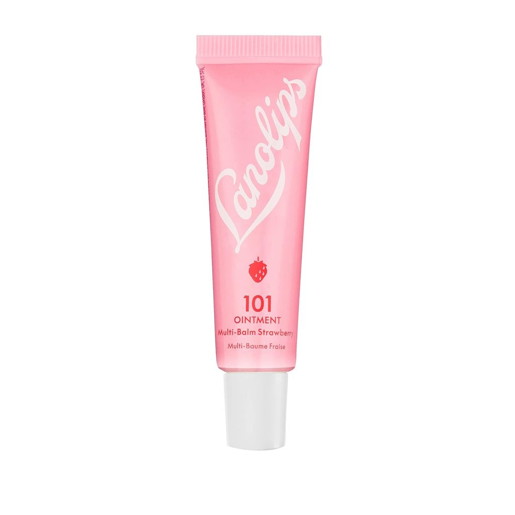 Lanolin Lip Balm: Lanolips 101 Ointment for Smooth, Hydrated, and Healthy Lips – Multipurpose Lip Ointment with Lanolin Oil for Dry Lips and Cuticles, Strawberry Flavor (0.52 oz)