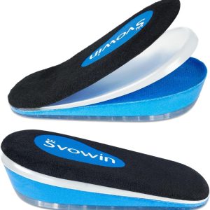 Heel Wedges – 3 Layer Adjustable Lift for Leg Length Discrepancies, Height Increase Insoles, Gel Cushions for Heel Pain and Achilles Tendonitis (Large)
