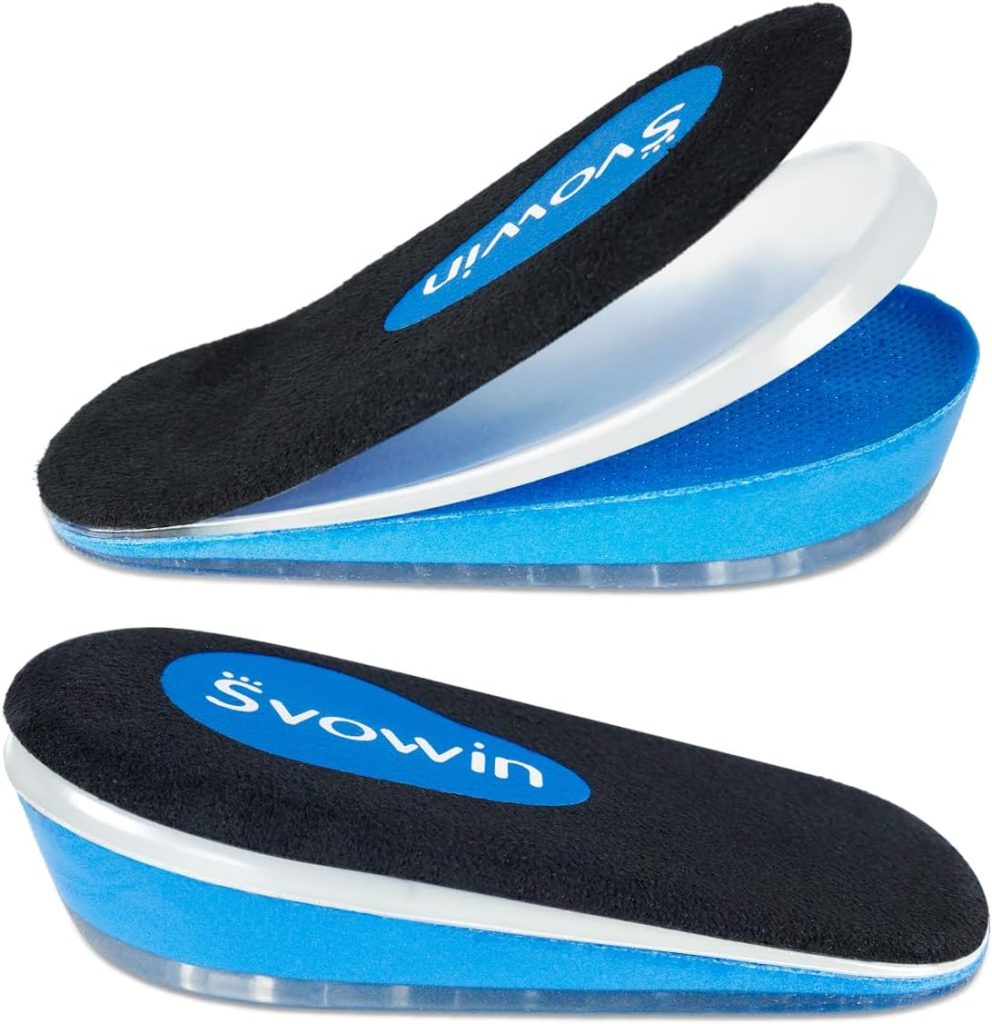 Heel Wedges - 3 Layer Adjustable Lift for Leg Length Discrepancies, Height Increase Insoles, Gel Cushions for Heel Pain and Achilles Tendonitis (Large)