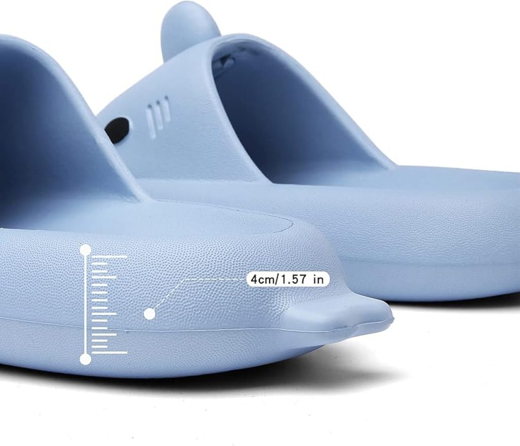 Sharkies Cloud Slippers - Men's and Women's Summer Shark Slides, Open Toe Sandals with Anti-Slip Design for Beach, Pool, and Shower, Featuring Cushioned Thick Sole