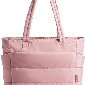 Quilted Bag – BAGSMART Lightweight Puffy Tote with Compartments, Shoulder Handbag for Women’s Travel, Work, and Gym