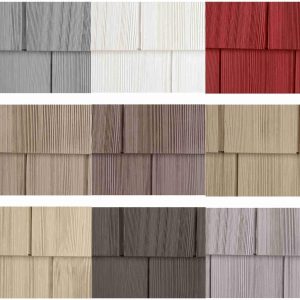 Board and Batten Vinyl Siding – Polaris Homeside Select Double 7in. Cedar Shake in Granite Gray (1/2 Square)