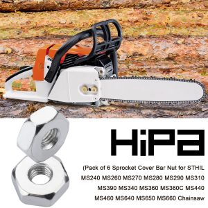 STIHL Chainsaw Parts – Hipa Sprocket Cover Bar Nut for MS Series (MS240, MS260, MS270, MS280, MS290, MS310, MS390, MS340, MS360, MS360C, MS440, MS460, MS640, MS650, MS660, MS170, MS170C) – Pack of 6