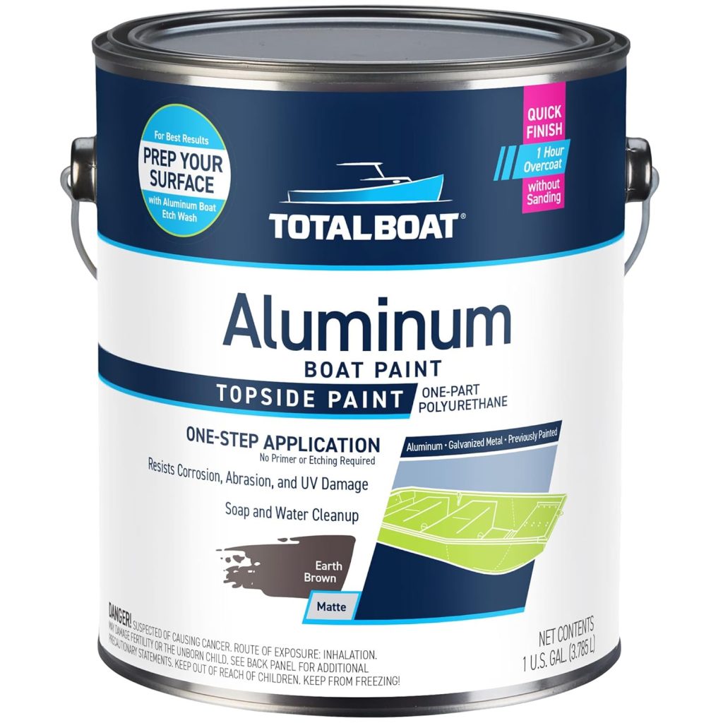 Boat Paint - TotalBoat Aluminum Coating for Canoes, Bass Boats, Dinghies, and Pontoons (Earth Brown), 1 Gallon