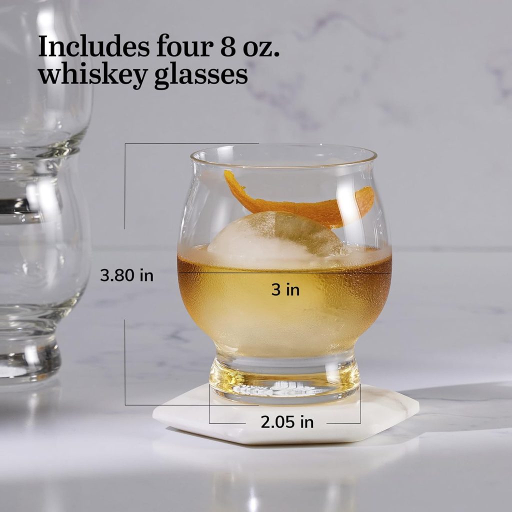 Bourbon Glass Set - Libbey Signature Kentucky Bourbon Trail Whiskey Glasses, Set of 4, Dishwasher Safe, Restaurant Quality