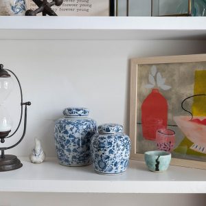 Ginger Jar – Decorative Blue and White Ceramic Jar with Lid