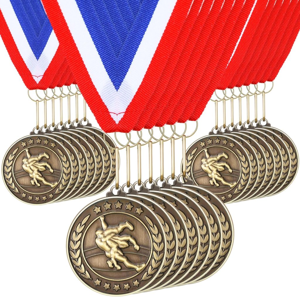 Wrestling Medals Bulk - Remuuly 30/60 Pcs 2'' Gold Trophy Medals for Sports Competitions, Tournaments, and Team Awards